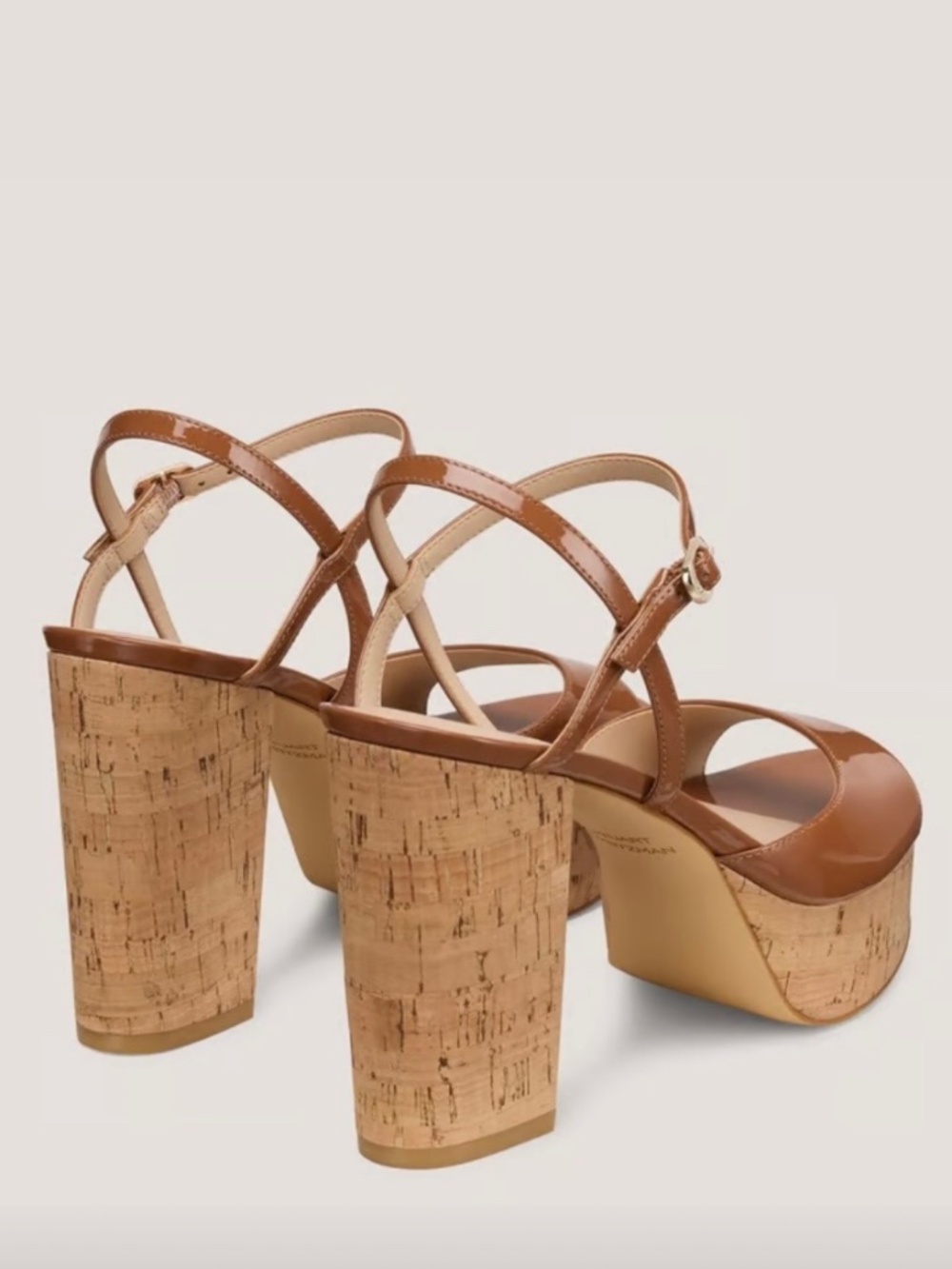 STUART WEITZMAN INGRID PLATFORM SANDAL - BROWN/CORK - SIZE 6 - Picture 2 of 6